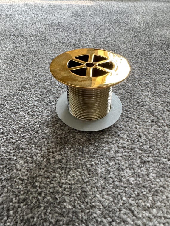 73mm flange Flush Grated Shower tray waste  Gold 1 1/2" - (40mm) outlet short Thread