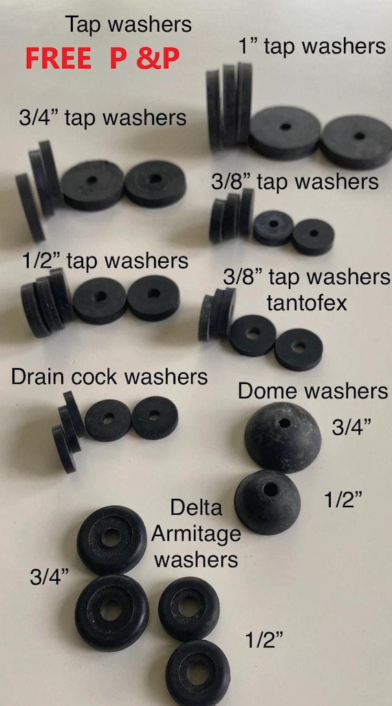 Replacement Tap washer Type flat pegler delta- armitage shanks tantara jumper 3/8" sink 1/2" bath 3/4" taps holdtite Mt drain tap cock