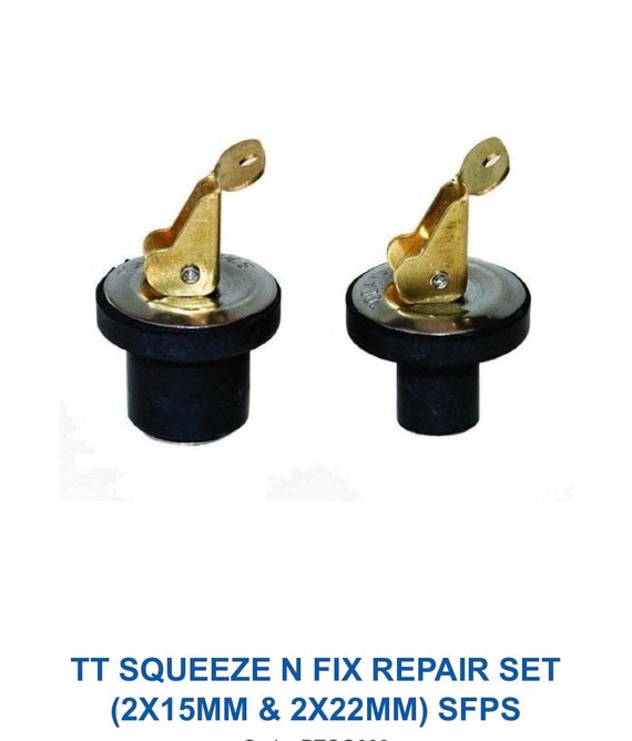 Today tools TT Squeeze & Fix Repair Set is a pack of 4 plugs 2 x 15mm and 2 x 22mm drain kit for copper pipe stop leak and drain tap cock