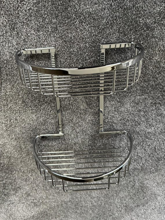 Crosswater stainless Steel wire basket Shower or Bath Rust proof Round wall fixing