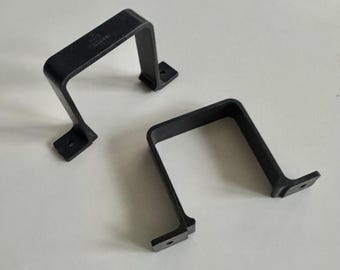 Flush Rainwater Downpipe / Fallpipe clips 68mm Square  Black pack 2