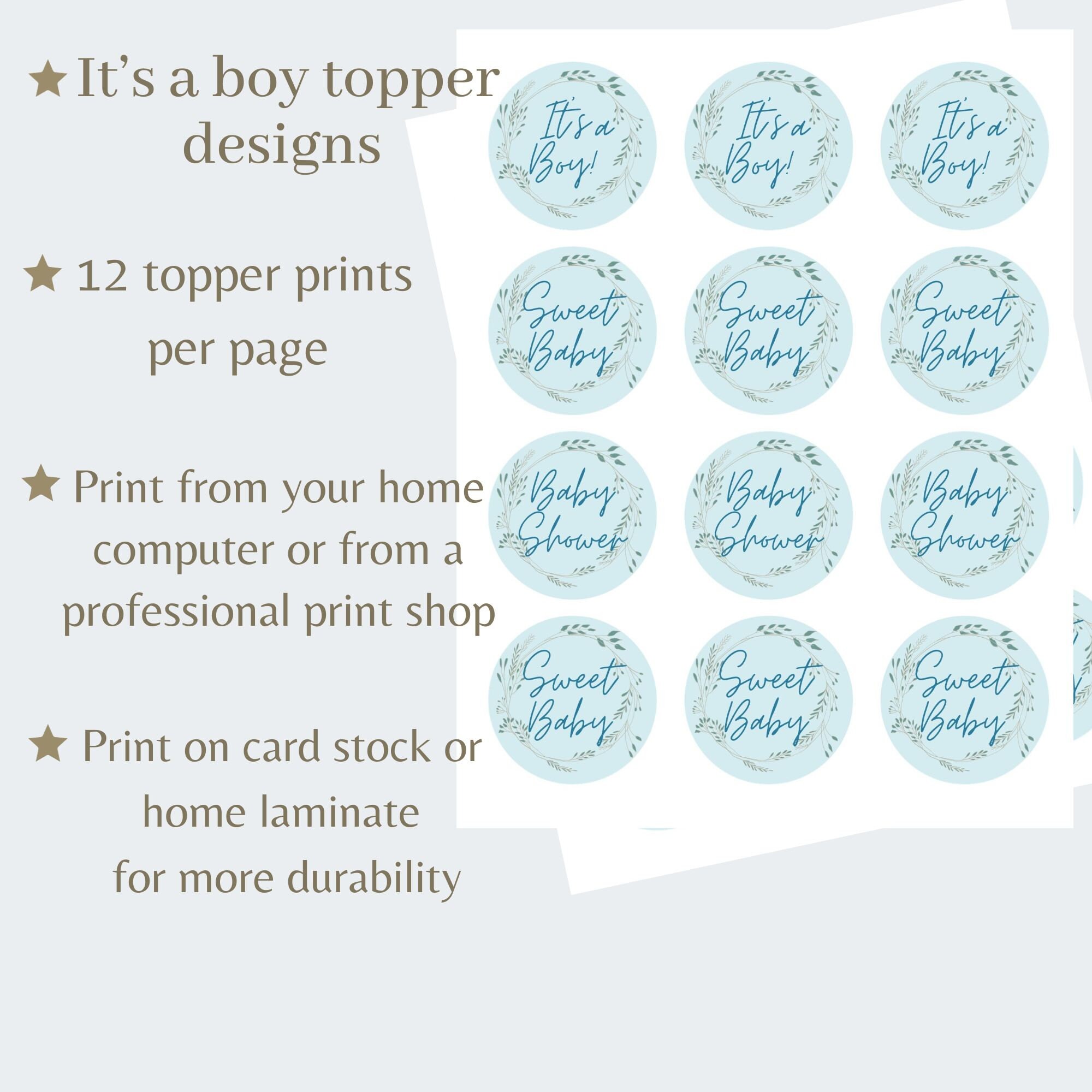 Its a Boy Baby Shower Cupcake Toppers, Boy Baby Shower, Instant ...