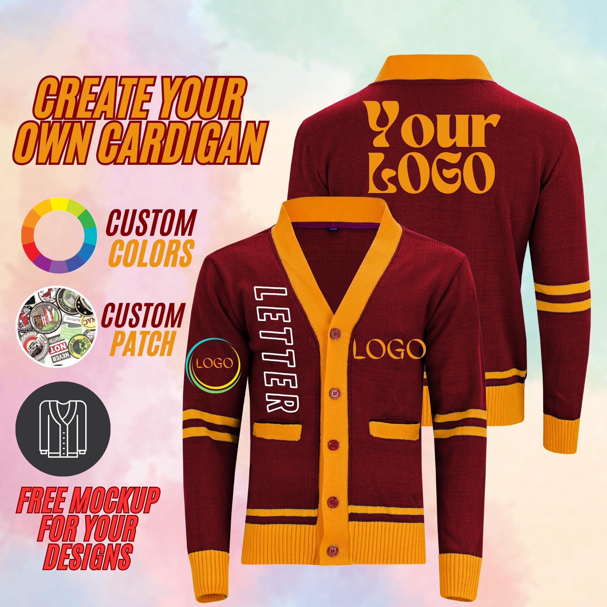 Handmade Personalized Knit Sweater School Logo Graduation Day 