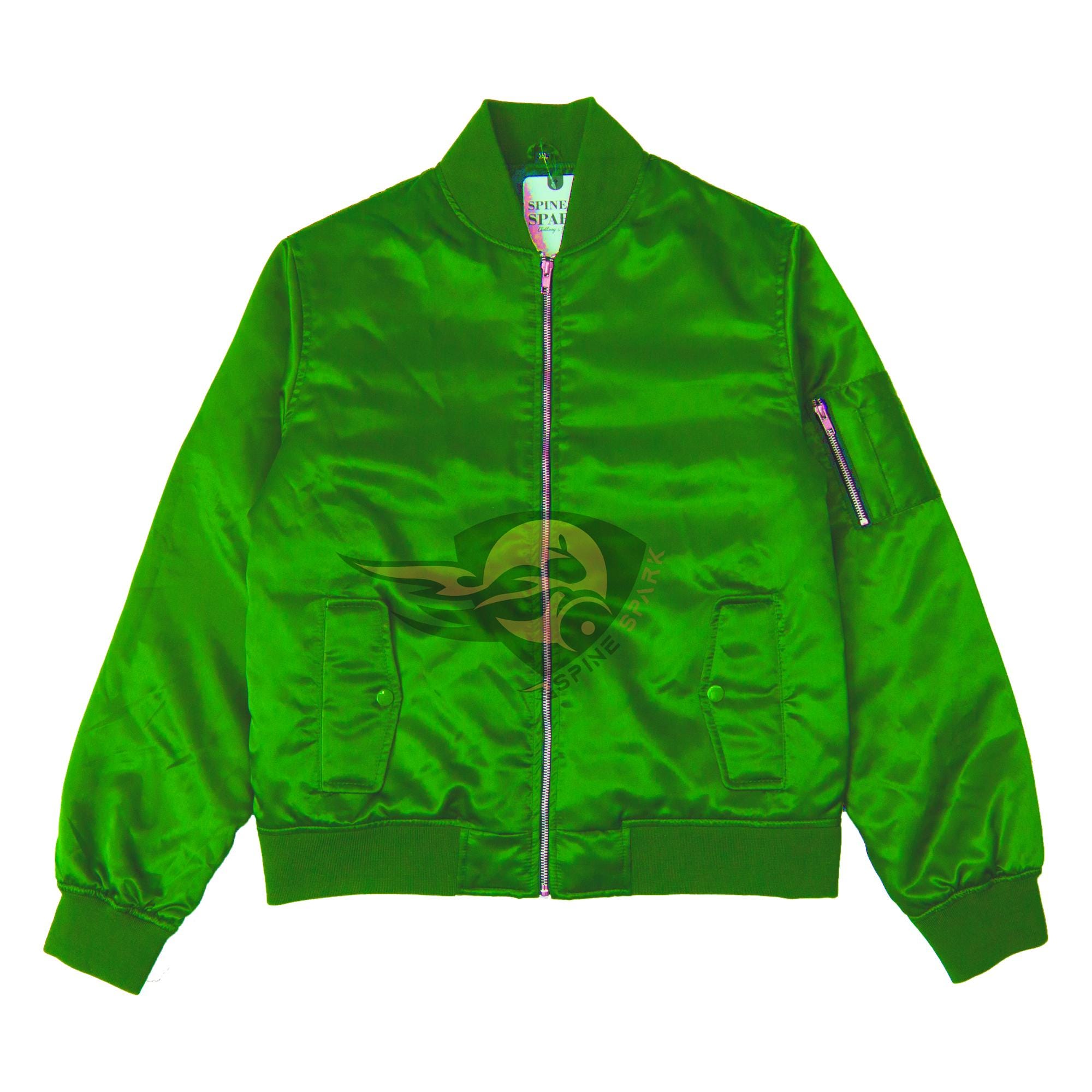 80-90s Vintage　Silk Bomber Jacket MA-1 Robert Stock Vintage 80s Silk Zip Front Quilted Bomber