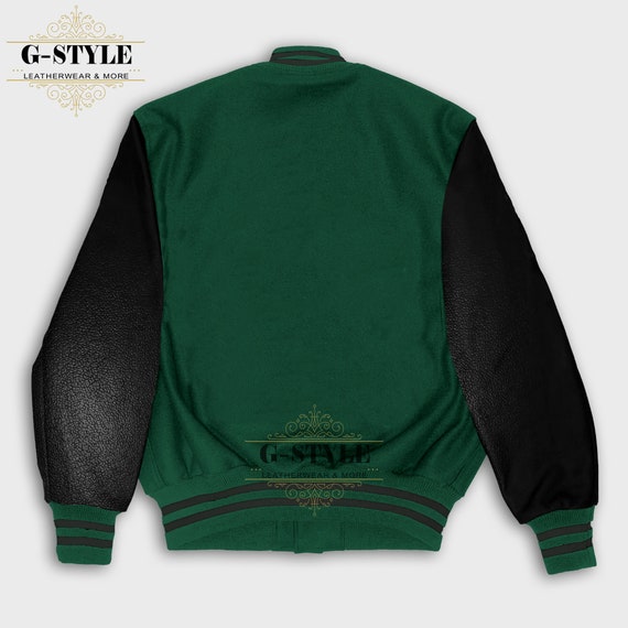 Spinespark Forest Green & Black, Varsity Jacket, Letterman Jacket, College Streetwear Baseball Jacket - Etsy Spinespark Forest Green & Black, Varsity Jacket, Letterman Jacket, College Streetwear Baseball Jacket - Etsy