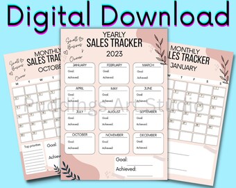 DIGITAL DOWNLOAD! Monthly Sales Tracker, Printable