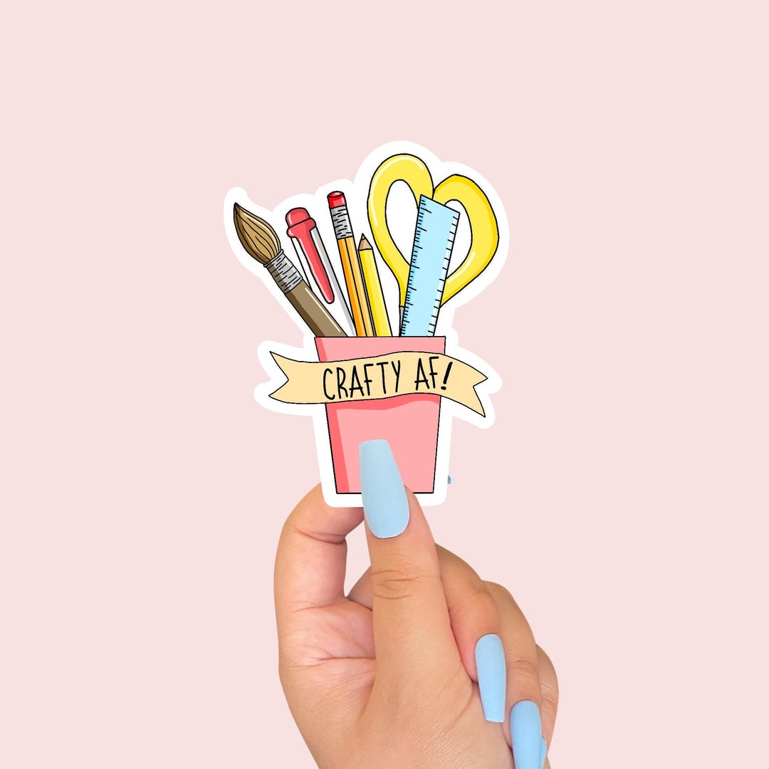 Crafty AF Sticker: Water Resistant, Glossy or Holographic - Etsy