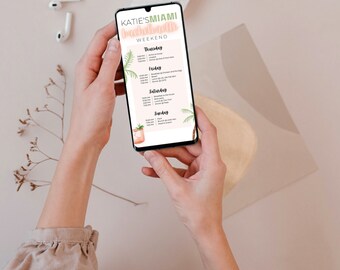 Miami Bachelorette Personalisierbare Reiseplan vorlage