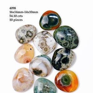 Cabochons en jaspe océanique, Cabochons en jaspe orbiculaire de forme libre, Vente en gros de pierres précieuses en vrac en jaspe océanique pour la fabrication de bijoux et l'emballage métallique