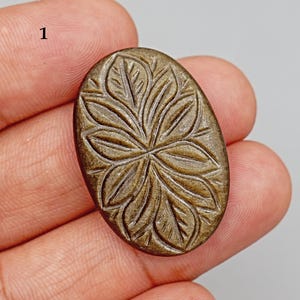 Gold Sheen Obsidian Carved Cabochon | Hand Carved Natural Obsidian Gemstone | Jewelry Making, Wire Wrapping, Crystal Collector