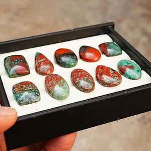 Sonora Sunrise Chrysocolla Cabochon Natural Flat Back Loose Gemstones for Jewelry Making image 8