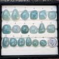 Aquamarine Cabochon: Rose Cut Milky Aquamarine Natural Flatback Loose Gemstones for Jewelry Making product logo