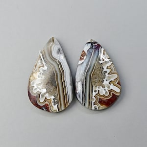 Cabochon de pierres précieuses assorties Crazy Lace, Paire de pierres précieuses Crazy Lace de créateur pour boucle d'oreille, pierres précieuses en vrac pour la fabrication de bijoux