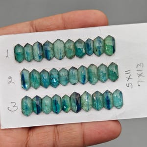 Natürlicher Smaragd Kyanit Edelstein Cabochon - Edelstein für atemberaubende Ringe und Anhänger - 5 x 10 mm bis 7 x 14 mm Natürliche Edelsteine für die Schmuckherstellung