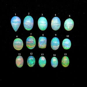 Cabochão de opala etíope brilhante Welo | Pedra preciosa de opala de formato misto | Opala solta para anéis | Cristal de opala de fogo para joias de anel