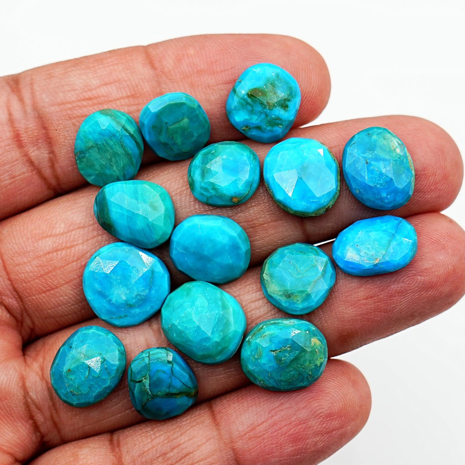 Ópalo azul peruano natural, talla rosa, cabujón, gemas sueltas al por ...