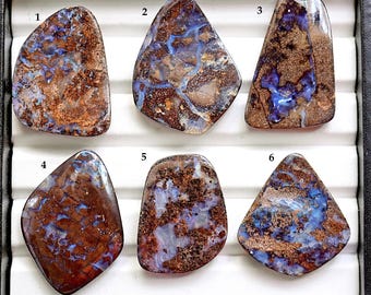 Australian Boulder Opal Cabochon Natural Flatback Loose Gemstones for Jewelry Making
