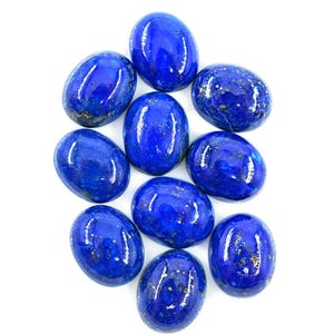 10 stuks natuurlijke lapis lazuli gladde cabochon, gekalibreerd 10 x 14 mm ovale gladde cabochon, groothandel voor het maken van sieraden
