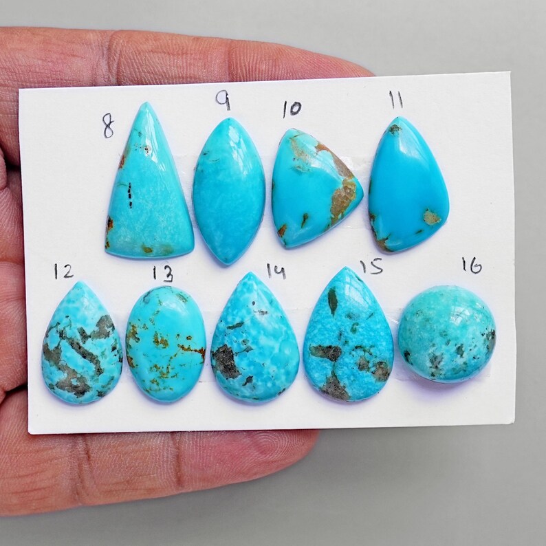 Shape Figure Matrix Pattern Arizona Turquoise Cabochon Natural Flatback Loose Gemstones for Jewelry ...