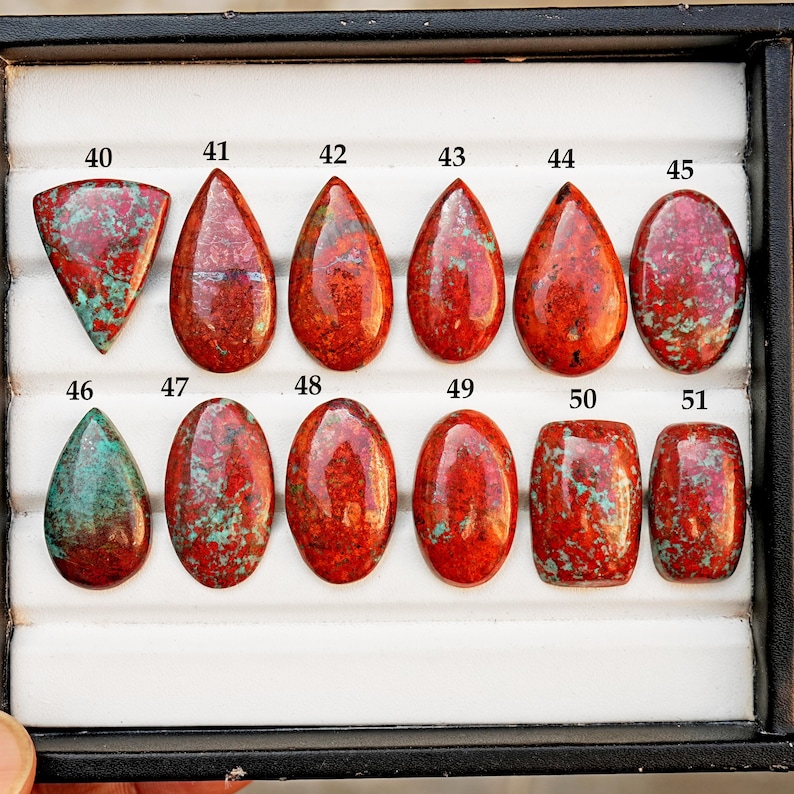 Sonora Sunrise Chrysocolla Cabochon Natural Flat Back Loose Gemstones for Jewelry Making image 5