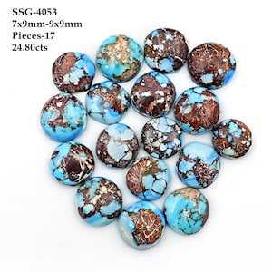 Cabochões de turquesa Golden Hills naturais raros, formato redondo, lote por atacado, cabochões de turquesa suaves para fabricação de joias, pedras preciosas para anel