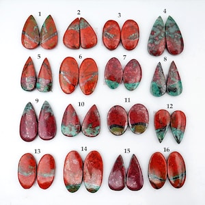 Sonora Sunrise Chrysocolla Cabochon-paren: natuurlijke losse edelstenen met plaksteen voor het maken van sieraden
