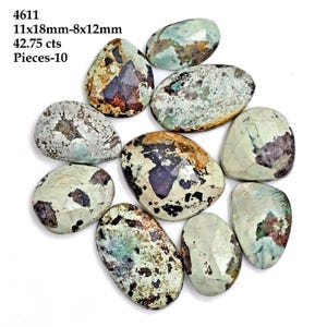 Cabochão de turquesa natural de Nevada, cabochão de turquesa de forma livre, pedra preciosa solta para fabricação de joias, pedra preciosa turquesa natural para anéis