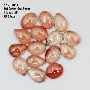 Cabochões lisos de labradorita andesina rara, pedra preciosa para fabricação de joias, cabochão de labradorita andesina vermelha, presente de cabochão para ela