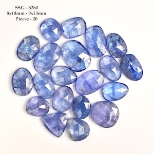Tanzanite Cabochon Rose Cut: Natural Tanzanite Flatback Loose Gemstones for Jewelry Making