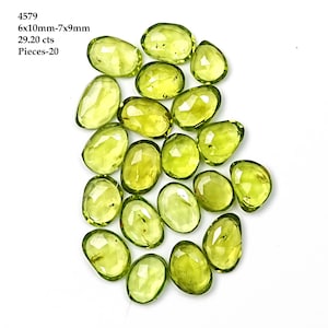 Natural Arizona Peridot Rose Cut Cabochon | Loose Green Gemstone | August Birthstone | Jewelry Making & Wire Wrapping Supply