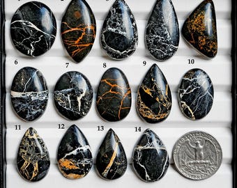 Iron Buffalo Turquoise Cabochon Natural Flatback Loose Gemstones for Jewelry Making