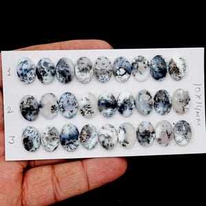 AAA Dendrite Opal Gemstone for Rings Pendant Necklace Jewelry Making 8mm 10mm 14mm Calibrated Cabochons Scenic Dendrite Agate Cabochon