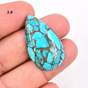 Cabochon di turchese blu rame naturale, pietra preziosa di turchese di rame di forma mista, pietra preziosa sciolta, turchese blu rame americano