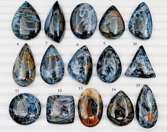 AAA Polished Pietersite Gemstone Cabochon: Natural Loose Stones for Pendant Necklace Jewelry Making