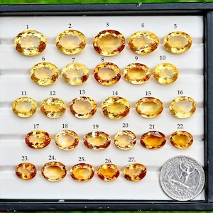Citrine naturelle facettée en vrac pour la fabrication de bijoux - Pierres taillées - Cadeaux pour bijoutiers