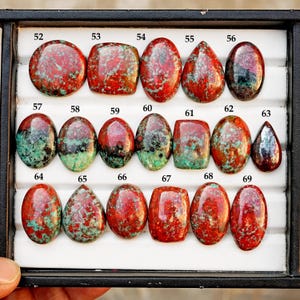 Sonora Sunrise Chrysocolla Cabochon Natural Flat Back Loose Gemstones for Jewelry Making image 6