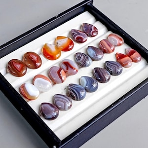 Natürliche Lake Superior Achat Cabochon Botswana Achat Flatback Lose Edelsteine für die Schmuckherstellung Bild 8