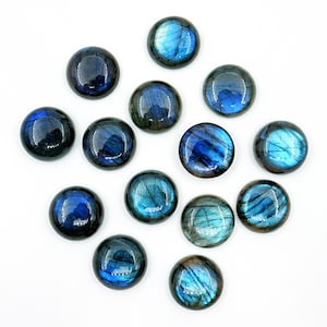 1 Pcs Round Shape Labradorite Cabochons Natural Labradorite Gemstone Cabochon in Only Round Shapes for your Round Jewelry Making 15 mm sizes
