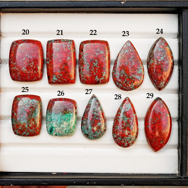 Sonora Sunrise Chrysocolla Cabochon Natural Flat Back Loose Gemstones for Jewelry Making image 3