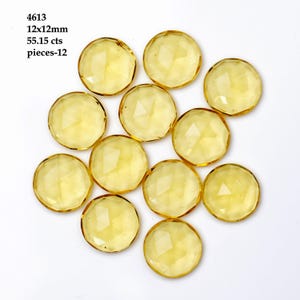 Citrin Quarz Rose Cut Cabochons 10 mm, 12 mm rund - 8 x 12 mm, 9 x 15 mm Tropfenform facettierte Cabochons lose Edelsteine für die Schmuckherstellung