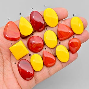 Rosarita Gold Slage Cabochon: Yellow Rosarita Stone Flatback Loose Gemstones for Jewelry Making