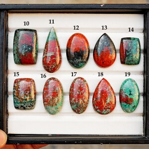 Sonora Sunrise Chrysocolla Cabochon Natural Flat Back Loose Gemstones for Jewelry Making image 2