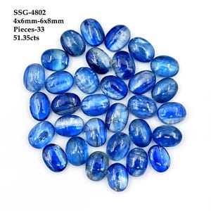 Cabochão de cianita azul de alta qualidade com fundo plano e pedras preciosas naturais de cianita para fabricação de joias, atacado de tamanhos pequenos para joias