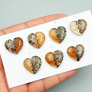 Cabochões Aurora Opal Broken Heart, 17 mm - 20 mm Opal Broken Heart Doublet Cabochão, Aurora Opal para fazer joias