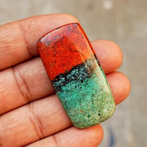 Sonora Sunrise Chrysocolla Cabochon Natural Flat Back Loose Gemstones for Jewelry Making 70. 50x25x5mm 67cts