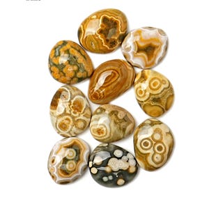 Cabochões de jaspe oceânico, jaspe orbicular de 15 a 14 mm, pedra preciosa solta em formato livre, jaspe oceânico, pedras preciosas soltas no atacado para fabricação de joias