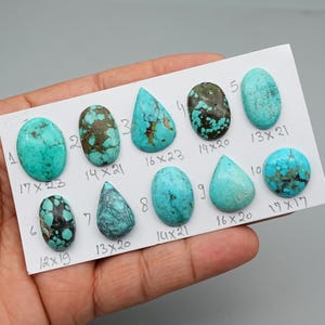 Tibetanischer Türkis Cabochon, Blau Grün Natürliche Türkis Edelsteine, Große Türkis Cabochons für die Schmuckherstellung