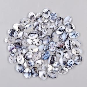 Malerischer Dendritenachat glatter Cabochon, natürlicher Cabochon hochwertiger Edelstein, AAA-Qualitäts-Szenischer Achat lose Edelsteine, Oktober Birthstone