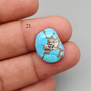 Rari cabochon di turchese lavanda Golden Hills da 14 mm e 19 mm, con fondo piatto, forma mista, cabochon lisci in turchese naturale per la creazione di gioielli ad anello.