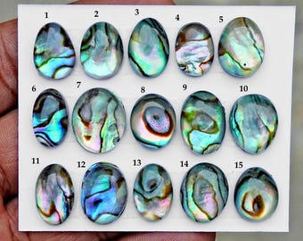 Ormeau Paua Shell Cabochon Doublet Flatback Pierres précieuses en vrac pour la fabrication de bijoux
